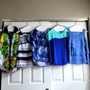 Set of 5 women's tops in various sizes and brands